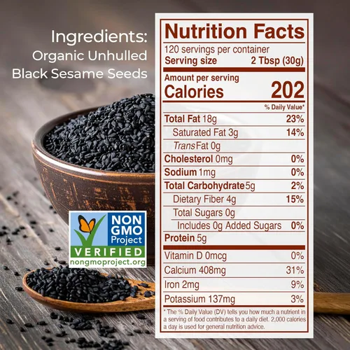 Miniatura 2 de Kevala Tahini negro orgánico – Pasta de sésamo negro sin gluten para alimentos dulces y salados, ideal para mezclar con una pasta de miso, tamaño a