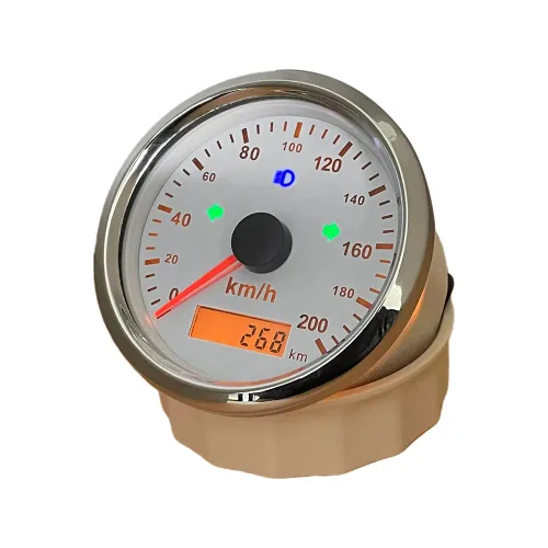 Miniatura 2 de ELING Kit auto del velocímetro de GPS de la motocicleta del odómetro 0.0-124.3 mi/h del odómetro ajustable los 85MM con la luz trasera Blanco