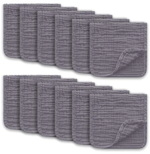 Ease Cubs Paños de Eructar de Muselina Grandes 100% Algodón Toallitas de Mano para Niños y Niñas, Artículos Esenciales para Bebés Extra Absorbentes