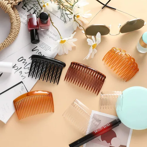 Miniatura 5 de Juego de 24 piezas de peines laterales franceses giratorios para el cabello, clips de plástico accesorios para el cabello para mujeres