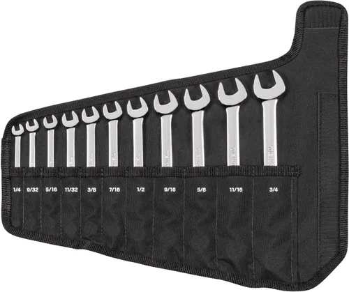 Miniatura 16 de TEKTON Juego de llaves combinadas con estante, 15 piezas (1/4-1 pulg.) WCB92106