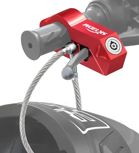 Combo de bloqueo de motocicleta - Casco y agarre antirrobo para todas las motocicletas, bicicletas, cuatrimotos, scooters con diámetros de manillar