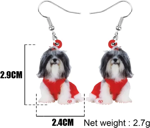 Miniatura 5 de NEWEI Lindos aretes de Navidad para perros, joyas colgantes para niñas y mujeres