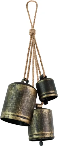 Campanas de Navidad, decoración rústica de Navidad, estilo vintage, decoraciones de latón Shabby Chic y adornos de campana (bronce vintage)