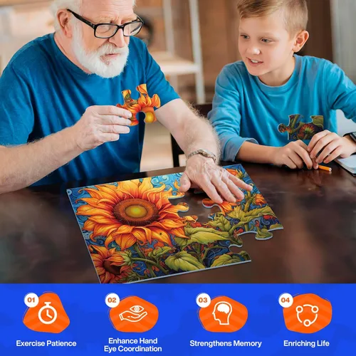 Miniatura 7 de 6 paquetes de rompecabezas de piezas grandes para ancianos, rompecabezas de demencia y Alzheimer, productos de actividades, rompecabezas