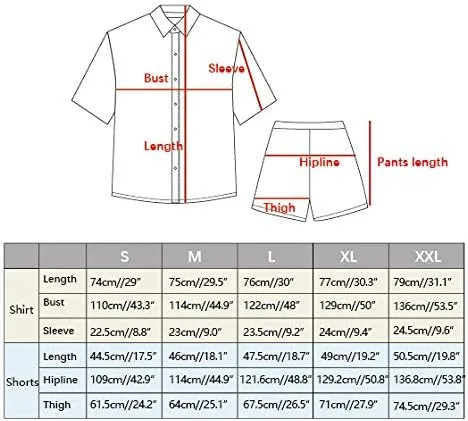 Miniatura 5 de Atwfo Conjunto de camisa hawaiana y pantalón corto para hombre, conjunto de 2 piezas para vacaciones, casual, con botones, playa, trajes florales