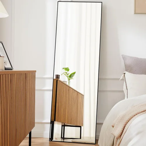 Miniatura 38 de OLIXIS Espejo arqueado de longitud completa para dormitorio, espejo de cuerpo completo de 56 x 15 pulgadas con soporte, para colgar o inclinarse