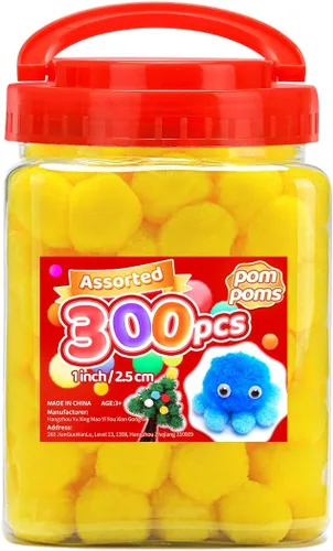 Miniatura 37 de Iooleem Pompones rosados – Tamaño surtido, 1200 piezas con ojos móviles, opciones de purpurina, perfectos para artes y manualidades