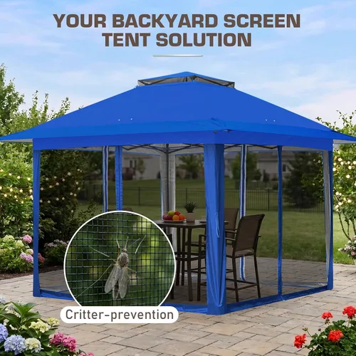 Miniatura 6 de EAGLE PEAK Gazebo desplegable de 11 x 11 pies con red de malla, toldo con mosquitero fácil de instalar para patio y jardín trasero, gazebo al aire