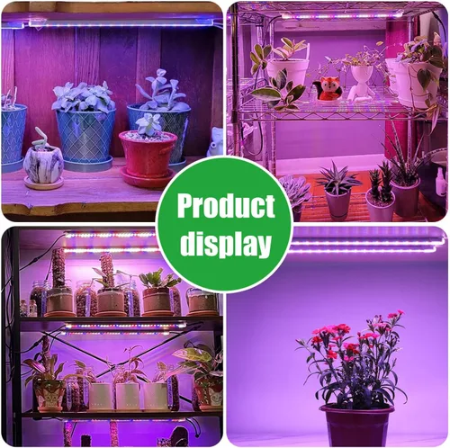 Miniatura 8 de RWNTAO Lámpara de cultivo de dos tiras para plantas de interior, tiras de luz LED de espectro completo rojo, azul y amarillo, con temporizador