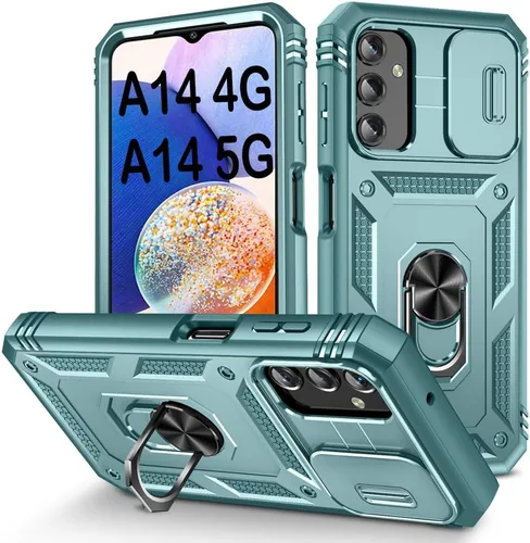 Miniatura 34 de PASNEW Funda para Samsung Galaxy A54, Soporte Metálico y Cubierta Deslizante para Cámara, Militar Multicapa Resistente de Cuerpo Completo a Prueba