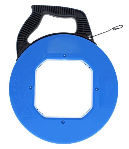Miniatura 2 de Ideal Industries INC. 31-059 Cinta de pescado de acero azul - 50 pies Cinta de pescado de acero azul con gancho formado y estuche Tuff-Grip Pro