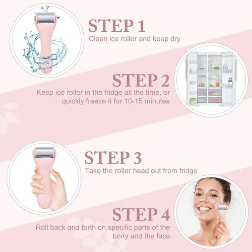 Miniatura 5 de Rodillo de hielo para cara y ojos, 2 unidades, rodillo facial para el cuidado de la piel para hinchazón, migraña, alivio del dolor, rodillo de ojos