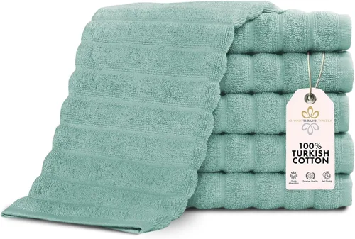 Miniatura 7 de Classic Turkish Towels - Juego de toallas de baño de algodón extragrande de alta calidad, gruesas y absorbentes, toallas de baño de lujo acanaladas