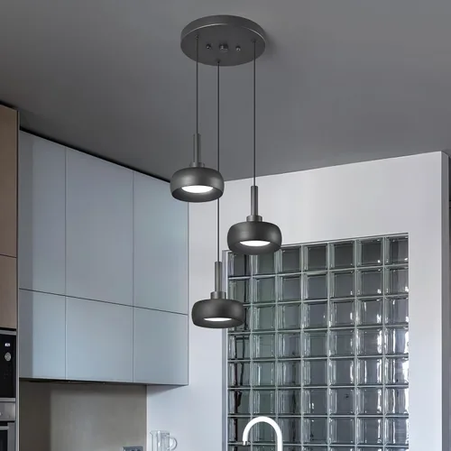 Miniatura 2 de Modernas lámparas colgantes negras para isla de cocina, mini cúpula, lámpara colgante para dormitorio, sala de estar, comedor, bar (3 luces)