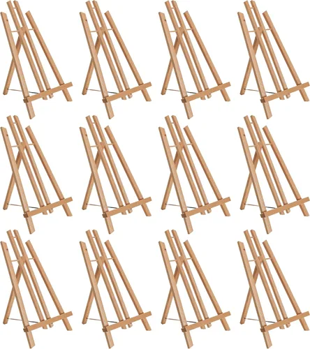 U.S. Art Supply Caballete de mesa mediano de 14 pulgadas – Soporte de exhibición de madera de haya artista con marco en A, caballete de madera para