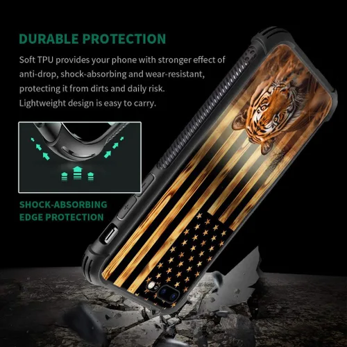 Miniatura 89 de DAIZAG Compatible con iPhone 13 Pro Max, Funda de TPU Protectora Anti-Arañazos Todo En Uno, Fundas para Hombre Mujer - Motivo de Madera Americana
