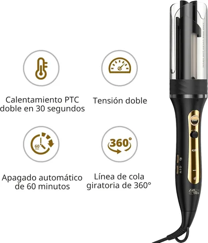 Miniatura 7 de Zavarea Plancha rizadora giratoria automática para cabello largo, varita rizadora de 1 pulgada para ondas de playa y rizos sueltos, rizador de pelo