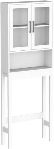 Miniatura 5 de BestComfort Almacenamiento sobre el gabinete del inodoro, ahorro de espacio en el baño, organizador sobre el inodoro, estante independiente sobre