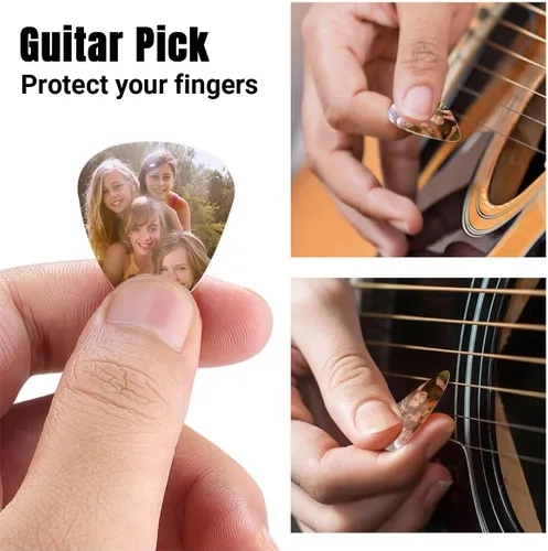 Miniatura 5 de Púas de guitarra pesada personalizadas, nombre de texto, imagen, paquete de 6 con estuche para llavero, personalizado para añadir tu propio logotipo