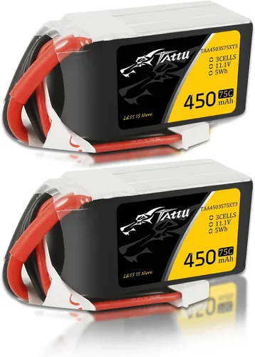 TATTU Batería LiPo de 11.1V 3S 450mAh 75C con enchufe XT30 (2 piezas)