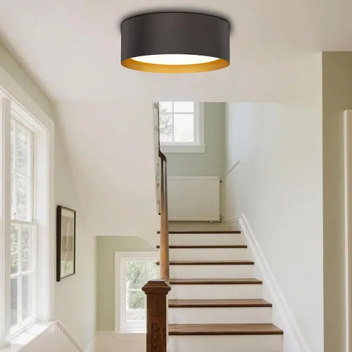 Miniatura 6 de Casia Luces de techo empotradas para dormitorio, montaje empotrado cerca del techo en acabado de metal de bronce aceitado con vidrio esmerilado