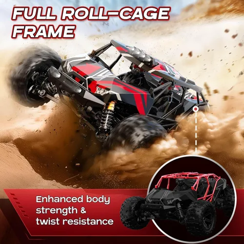 Miniatura 6 de Autos RC 1/14 sin escobillas para adultos y niños, marco completo de jaula enrollable, 4WD Fast Max 42 mph, camiones RC de control remoto