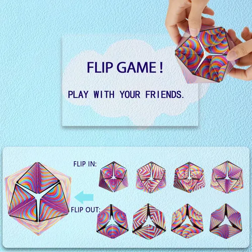 Miniatura 2 de Kaleidocycle - Cubo para la ansiedad para niños, cubo mágico infinito para adultos para mantener la calma y la ansiedad, antidepresión, juguetes