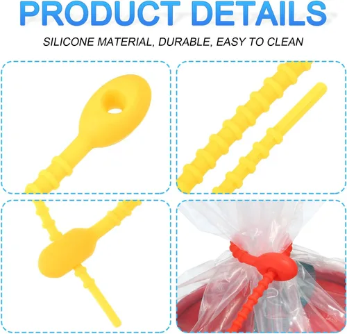 Miniatura 4 de MECCANIXITY Paquete de 30 bridas de silicona reutilizables de 6 pulgadas para el hogar, oficina, cocina, organizador de bolsas de alimentos, gestión