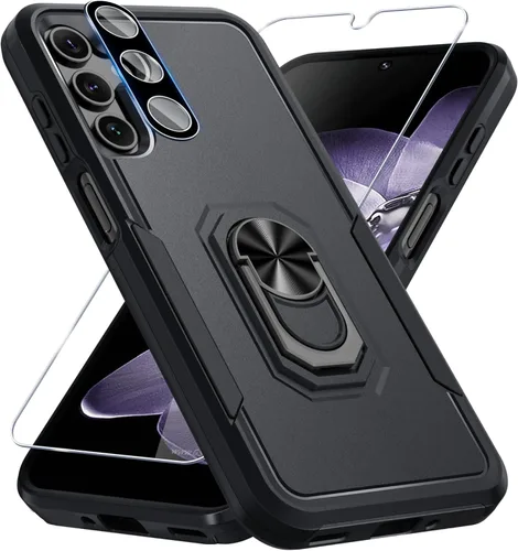 Miniatura 36 de Janmitta Funda compatible con Samsung Galaxy A14 5G con protector de pantalla + protector de lente de cámara, funda resistente de servicio pesado