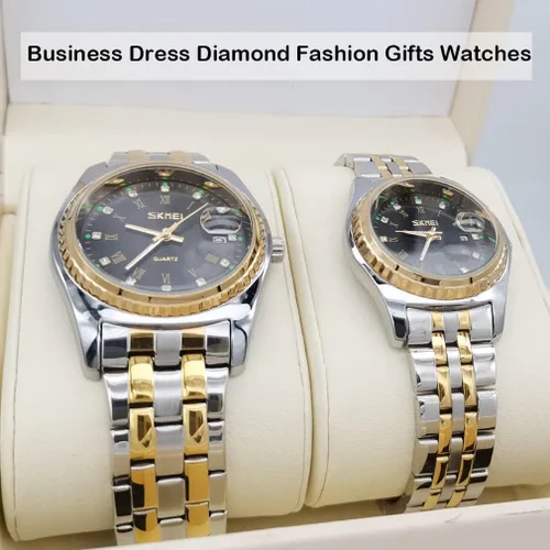 Miniatura 5 de SKMEI Watches for Couples Men and Women His and Hers Pair Watch Set Husband Wife Valentines Matching Wedding Gifts Classic Stainless Luxry Business