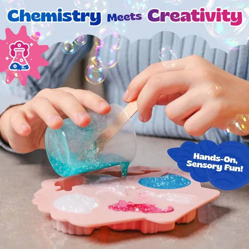 Miniatura 2 de Kit de fabricación de jabón DIY de Pinwheel Crafts para niños de 5, 6, 7, 8-12+ años con moldes, aromas, colorantes, brillo, red espumante - Kits