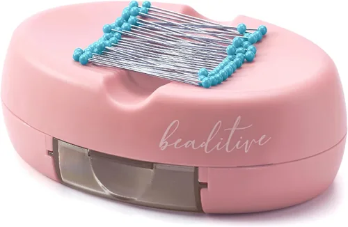 Miniatura 9 de Beaditive Cojín magnético con cajón – Fuerte soporte magnético para coser – 50 pines de acolchado de cabeza de vidrio incluidos – Elegante Turquesa