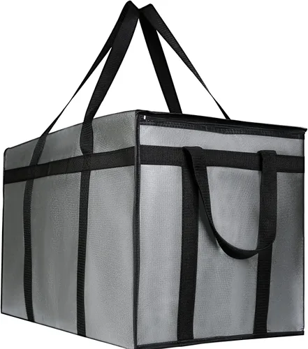 Miniatura 19 de musbus - Paquete de 2 bolsas de compra aislantes XL, rojas, reutilizables, de alta resistencia, con cierre, plegables, para compras, para coche