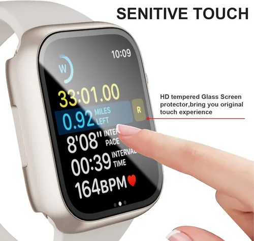 Miniatura 3 de Paquete de 6 fundas para Apple Watch SE 3 (2025) SE 2 Series 6, 5, 4, de 1.57 pulgadas, con protector de pantalla de vidrio templado, parachoques