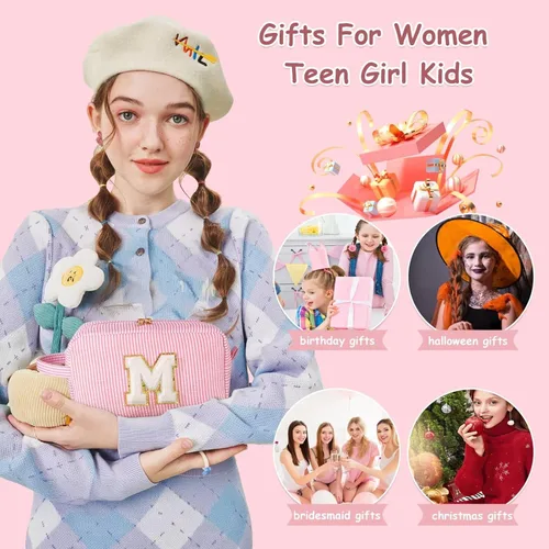 Miniatura 3 de Bolsa de Maquillaje con Inicial YOOLIFE - Regalos de Cumpleaños para Mujeres, Niñas, Mamá, Hija, Amigas, Hermana, Maestra, Regalos de Propuesta