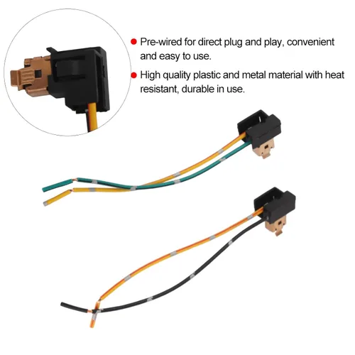 Miniatura 4 de 2 piezas Conector H1, Arnés de Cableado de Faros Delanteros, Arnés de Enchufe de Bombilla de Luz Antiniebla de 12V-24V, Adaptador de Bombilla