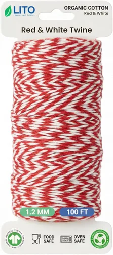 Miniatura 22 de Cordel de carnicero orgánico para cocinar y atar – Cuerda de cocina de algodón natural resistente de 1.2mm de 1000 pies – Cuerda apta