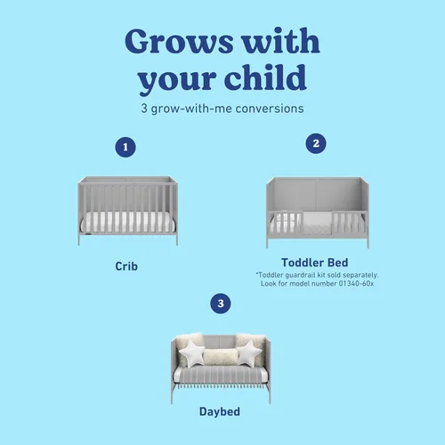 Miniatura 5 de Graco Theo Cuna convertible 3 en 1 para bebé, certificado GREENGUARD Gold, se convierte en cama y sofá cama para niños pequeños, se adapta a colchón