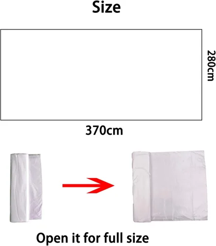 Miniatura 8 de 10 piezas de lonas de plástico para pintores, cubierta impermeable y antipolvo, lona desechable de 9 x 12 pies para pintar para sofá/cubierta