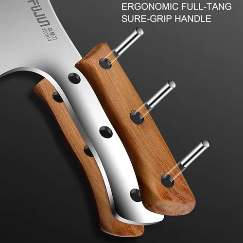 Miniatura 4 de Cuchillo Cuchilla de Carnicero para Cortar Carne y Hueso Hecho a Mano, Hachas de Carnicero de Servicio Pesado, Cortador de Huesos Forjado a Mano