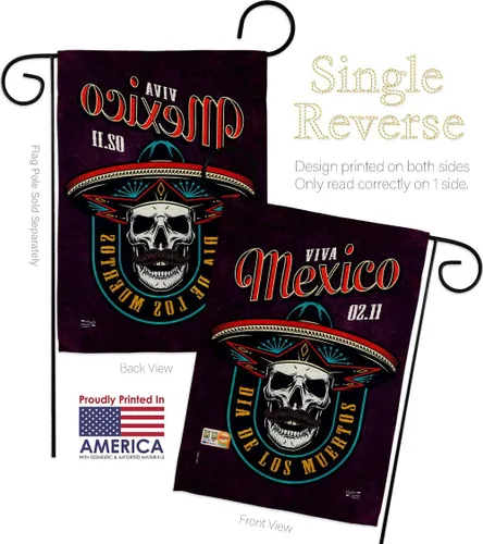 Miniatura 5 de Viva México - Kit de banderas para casa de jardín, Día de Muertos, Día de los Muertos, Fiesta Mexicana, Otoño, Pequeña pancarta decorativa