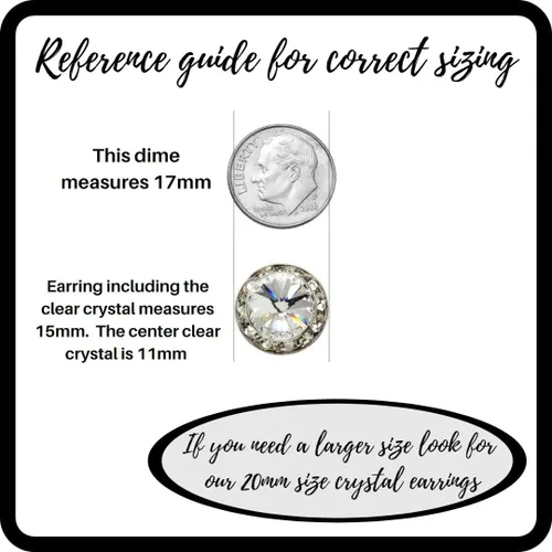 Miniatura 5 de PammyJ - Aretes de cristal transparente de 0.591 in, Cristal