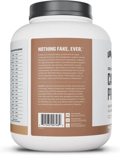 Miniatura 8 de Levels - Proteína de caseína micelar 100% sin hormonas, chocolate, 4 libras