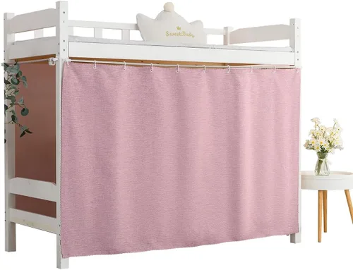 Miniatura 10 de Cortinas opacas para litera de fondo sólido, tela de privacidad para cama individual, color negro