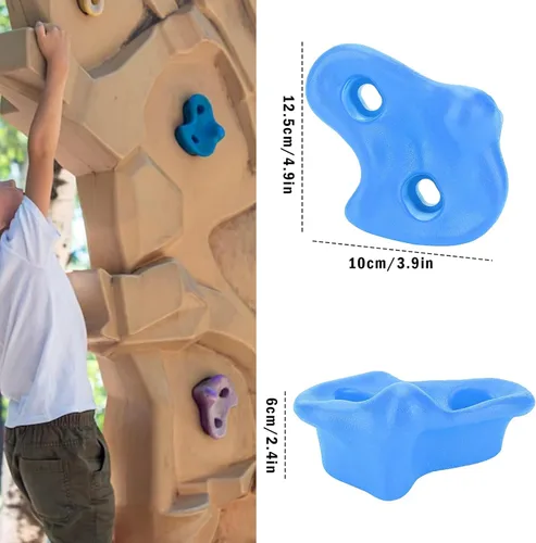 Miniatura 4 de Alvinlite Paquete de 10 soportes para escalada en roca para niños y adultos, agarres de pared de roca para interiores y exteriores, construye pared