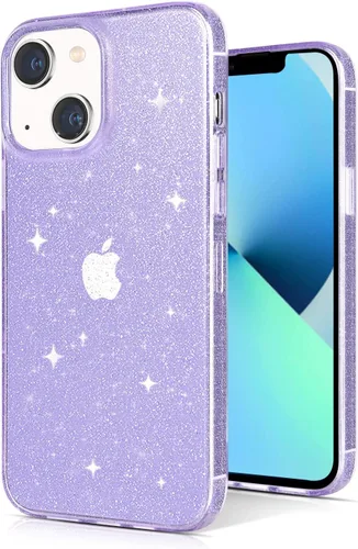 Miniatura 15 de JJGoo Compatible con iPhone 13 Funda, Purpurina Suave TPU A Prueba de Golpes Protectora Parachoques Cubierta, Brillante Bling Brilloso Lindo Delgado