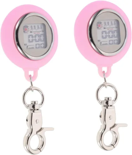 Mikikit 2 unids cronómetro de bolsillo broche de entrenamiento luminoso partido árbitro mini cubierta temporizador temporizador digital deportes