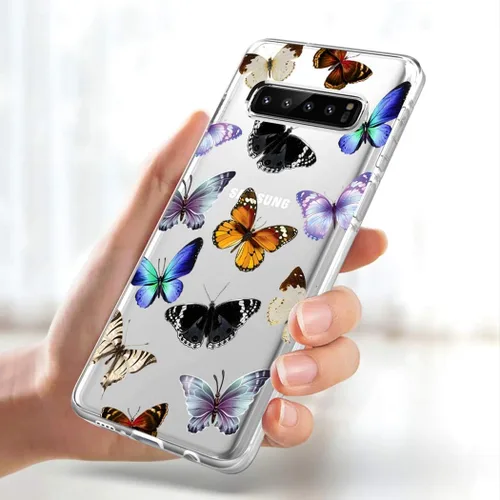 Miniatura 5 de Funda para Galaxy S10 Plus, para Samsung S10+ Funda de silicona TPU absorbente de golpes con mariposa transparente para Samsung Galaxy S10 Plus