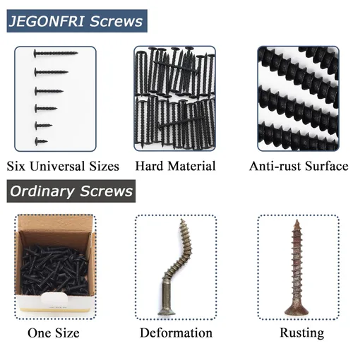 Miniatura 5 de JEGONFRI #8 Kit de surtido de tornillos de cabeza de cercha modificados negros, 132 piezas, Phillips Drive, tornillos de madera, tornillos, surtido